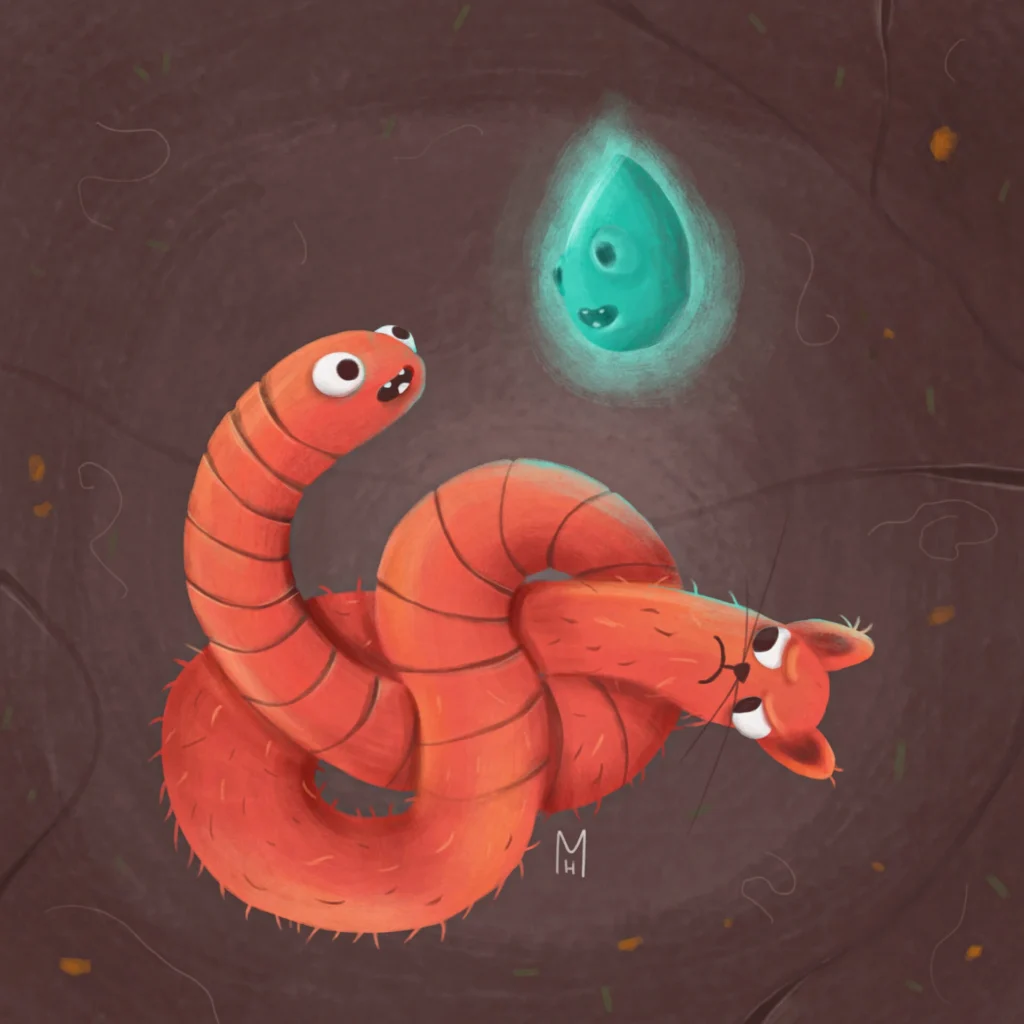 Cat and worm