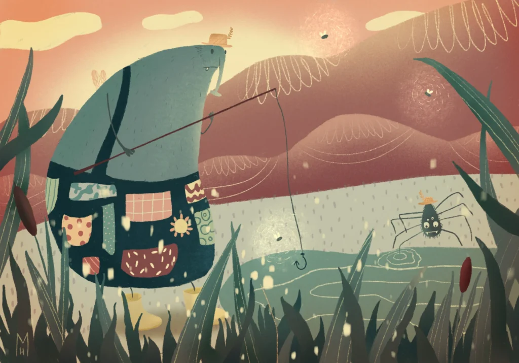 Spider and fly illustration